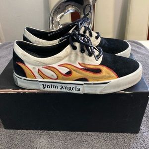 Palm Angels Distressed Sneakers Flame OFF White